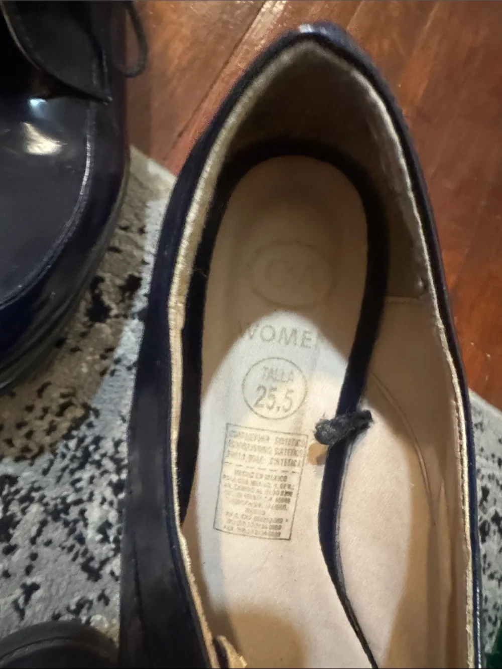 Dark Navy Patent Platform Lace-Up creeper Shoes